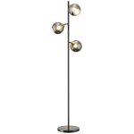 Lampadaire globe n�o - r�tro 3 ampoules orientables h. 162 cm