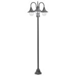 Lampadaire de jardin e27 220 cm aluminium 3 lanternes bronze marron helloshop26 02 0042541