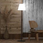 Lampadaire led ext�rieur solaire m�tal larso blanc chaud 3000k