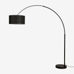 Lampadaire en lin et fer vonera noir