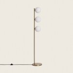 Lampadaire métal et verre moonlight brass 3 spots doré Lampadaire métal et verre moonlight brass 3 spots doré