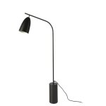 Lampadaire en marbre c�ramique noir effet nero marquina et acier inoxydable noir avec abat - jour orientable ...