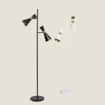 Lampadaire m�tal 2 spots jigger blanc