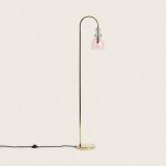 Lampadaire m�tal et verre baudelaire dor�