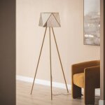 Lampadaire m�tal et verre mattina dor�