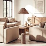 Lampadaire rotin nara s brun