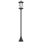 Lampadaire solaire ext�rieur led h. 127 cm allumage extinction auto interrupteur marche arr�t noir