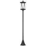Lampadaire solaire ext�rieur led h. 127 cm allumage extinction auto interrupteur marche arr�t noir