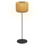 Lampadaire solaire led style exotique h. 130 cm acier epoxy noir r�sine tress�e effet rotin naturel