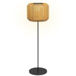 Lampadaire solaire led style exotique h. 130 cm acier epoxy noir r�sine tress�e effet rotin naturel