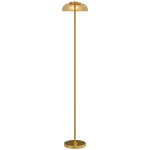 Lampadaire sur pied led style vintage m�tal dor� verre fum� lumi�re chaude 3000k