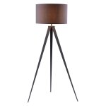 Lampadaire tr�pied lampe de salon sur pied abat - jour gris romanza teamson home vn - l00007g - eu