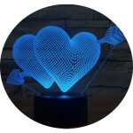Lampe 3d coeur fl�che luminaire d�coratif int�rieur led 7 couleurs tactile usb yonis