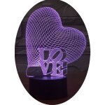 Lampe 3d love coeur luminaire d�coratif int�rieur led 7 couleurs tactile usb yonis