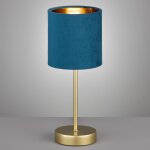 Lampe a poser aura socle dor� abat - jour turq / dor�