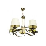 Lampe baeza 5xe14 cuir beige abat - jour regx55x55 cm