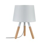Lampe a poser berit e27 max20w blanc / bois 230v sans ampoule