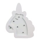 Lampe en bois enfant licorne - h. 13 cm - blanc