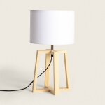 Lampe a poser bois korsade blanc