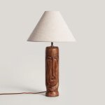 Lampe a poser bois totem iluzzia beige
