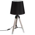 Lampe en bois tr�pied runo - h. 58 cm - noir