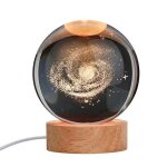 Lampe boule de cristal � led motif voie lact�e veilleuse astronomie