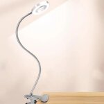 Lampe de bureau led - gpfuoea - clip r�glable 360 - 3 temp�ratures - 48 perles - argent