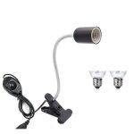 Lampe chauffante a clip pour reptile, 2 ampoules uva uvb 110v 50w, lampe chauffante en pet pour tortue ...