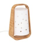 Lampe de chevet en bambou etoiles - blanc