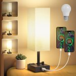 Lampe de chevet a luminosit� r�glable, lampe de table r�glable, lampe de chevet avec abat - jour en lin, ...