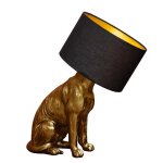 Lampe chien dor� et noir 60x31x44cm