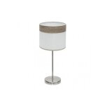 Lampe a poser cloe 1xe14 nickel / blanc - bois gris 42x18x18 cm