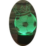 Lampe de d�coration 3d ballon de foot led 7 couleurs 0. 5w interrupteur tactile yonis