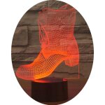 Lampe de d�coration 3d botte led 7 couleurs 0. 5w interrupteur tactile yonis