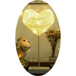 Lampe d�corative coeur romantique rotin c�ble luminaire led 3m lumi�re blanc yonis