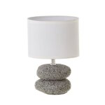 Lampe galet gris en cramique 24 cm