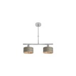Lampe gilda 2xe14 chrome / bois gris regx43x14 cm