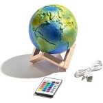 Lampe globe terrestre lumineux avec t�l�commande 16 couleurs