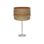 Lampe a poser grand natalia 1xe27 nickel / sac - orange 62x30x30 cm