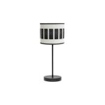 Lampe a poser ivanna 1xe14 noir / blanc - noir bois 43x17x17 cm