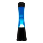 Lampe � lave bleue. base noire, liquide bleu et lave blanche. lampe � lave vintage. dimensions : 11 x ...