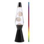 Lampe � lave led - i - total - changement de couleur - 40x10 cm - base noire - r�sistance chauffe cire ...