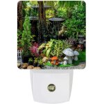 Lampe led classique en pierre, champignon, plantes, jardin, paysage, veilleuse avec capteurs du cr�puscule ...