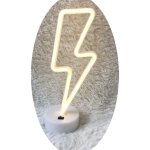 Lampe led d�corative eclair tonnerre veilleuse n�on interrupteur lumi�re rose yonis