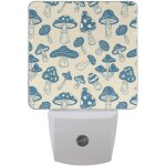 Lampe led d�corative en forme de champignon bleu, capteur automatique du cr�puscule a l'aube, lampe de ...