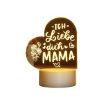 Lampe led d�corative je t'aime maman 18x10 cm, lumi�re chaude, cadeau original pour anniversaire ou f�te ...