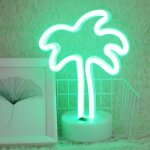 Lampe led d�corative palmier veilleuse n�on led interrupteur lumi�re rose yonis