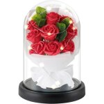 Lampe led rose �ternelle en verre sous coupole lumineuse rouge id�e cadeau pour femme, d�cor int�rieur, ...
