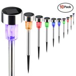 Lampe led solaire jardin lumi�re ext�rieure kit 10 pc avec plus de 5 heures de durabilit� pour escaliers, ...