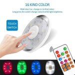 Lampe � poser, lumi�re tactile sans fil sous meuble, cuisine, garde robe - placard, rondelle - type 1remote ...
